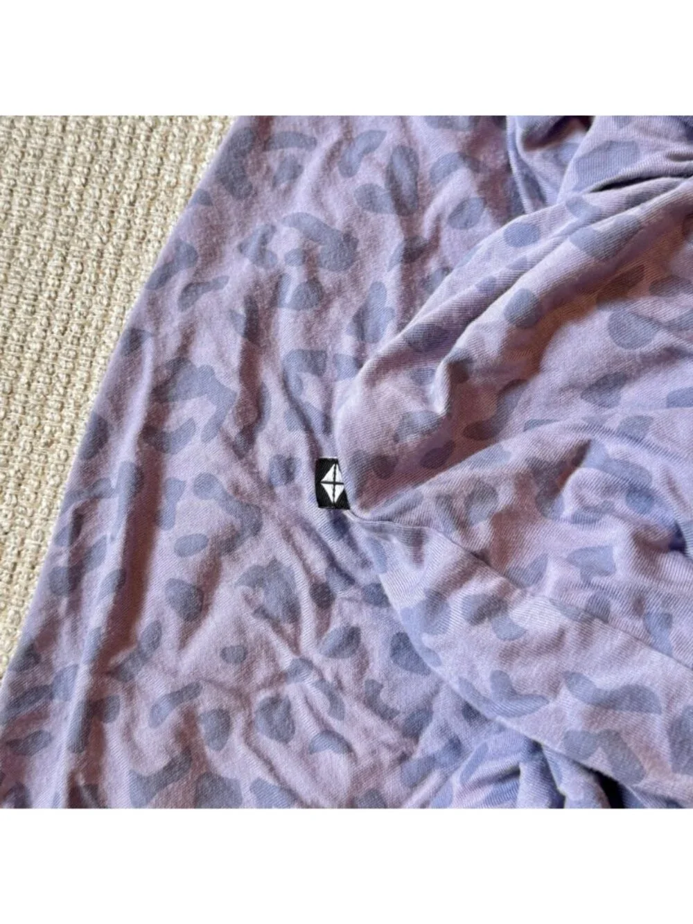 Kyte Baby Crib Sheet Leopard Taro Purple Print EUC Bamboo